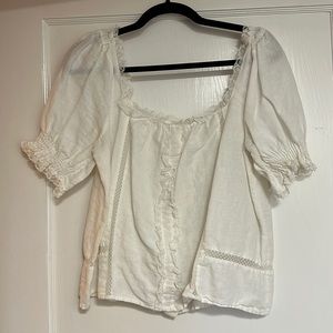 SEZANE - white linen tunic top